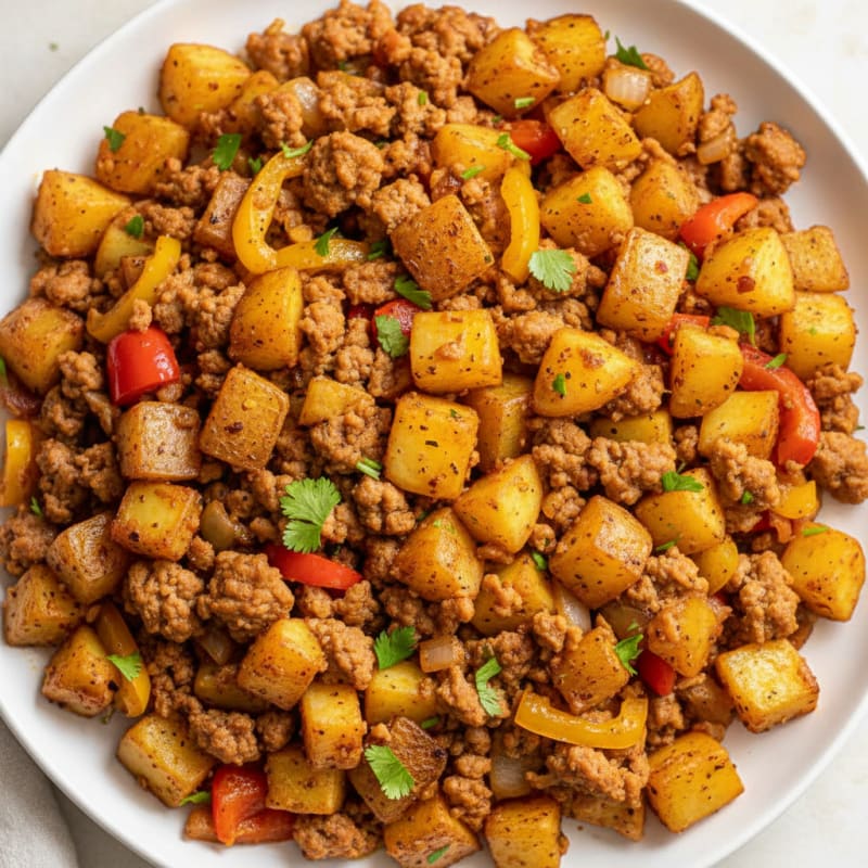 Golden Crispy Potato and Sausage Skillet