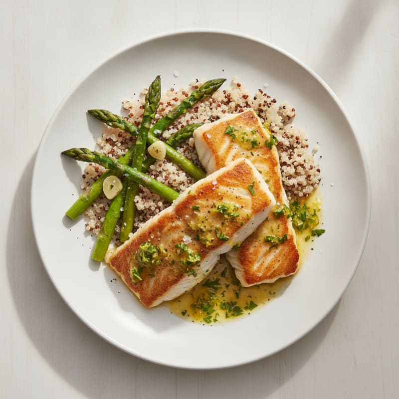 Pan-Seared Cod with Lemon-Herb Sauce
