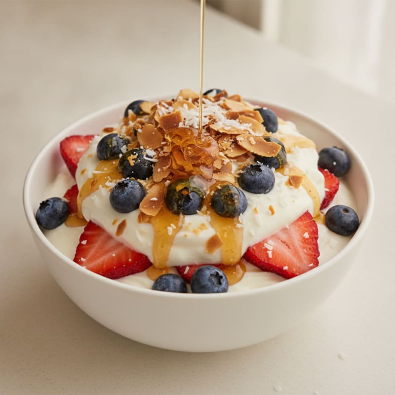 Creamy Greek Yogurt Parfait with Fresh Berries and Almonds