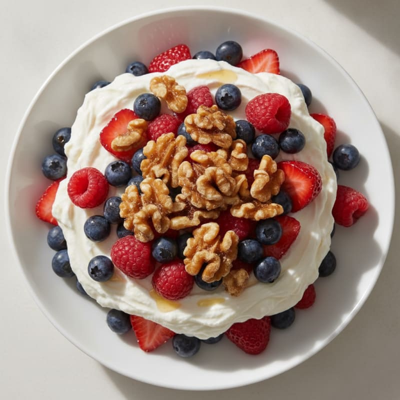 Greek Yogurt Protein Parfait with Mixed Berries