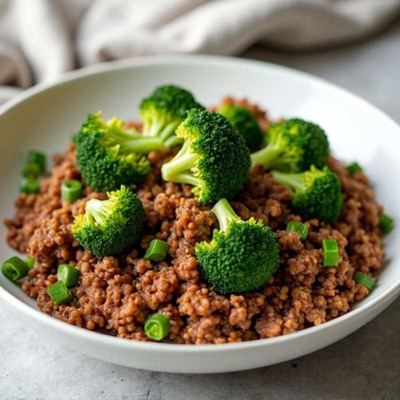 Lean Ground Beef and Crispy Roasted Broccoli