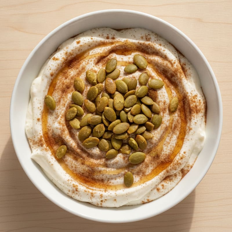 Cinnamon Protein Yogurt with Toasted Pumpkin Seeds