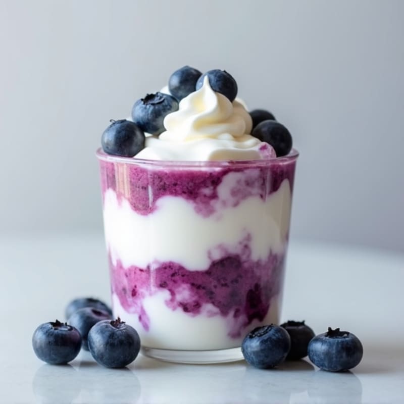 Greek Yogurt with Protein Powder and Blueberries
