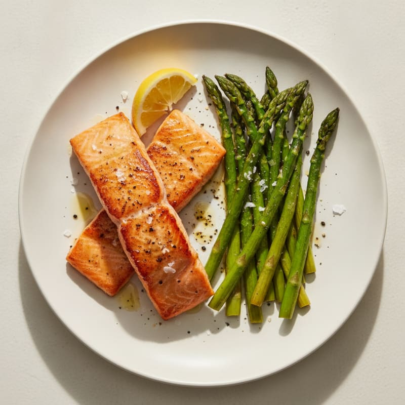 Pan-Seared Salmon with Roasted Asparagus