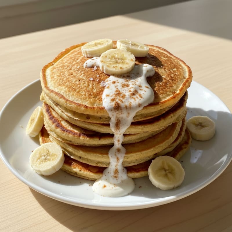 Fluffy Coconut Oil Banana Pancakes