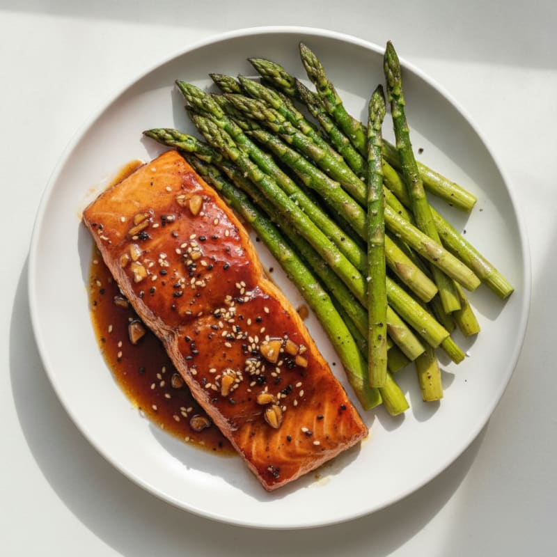 Teriyaki Glazed Salmon with Roasted Asparagus