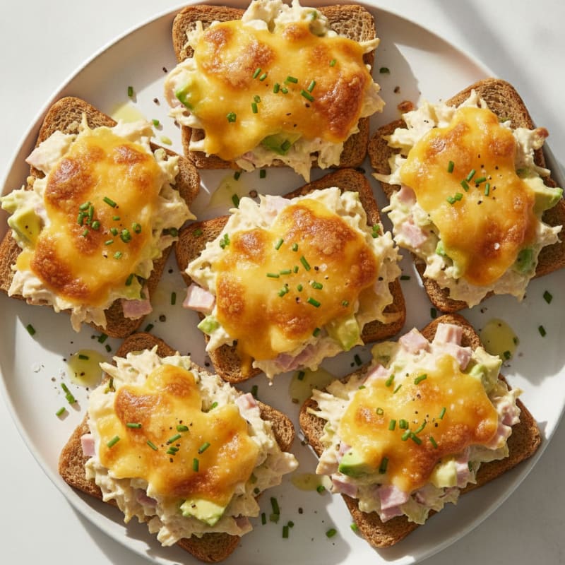 Chicken, Ham, and Cheddar Rye Bites