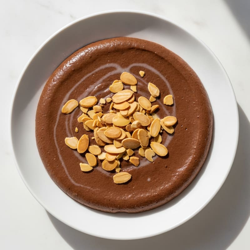 Silky Chocolate Protein Pudding with Toasted Almonds
