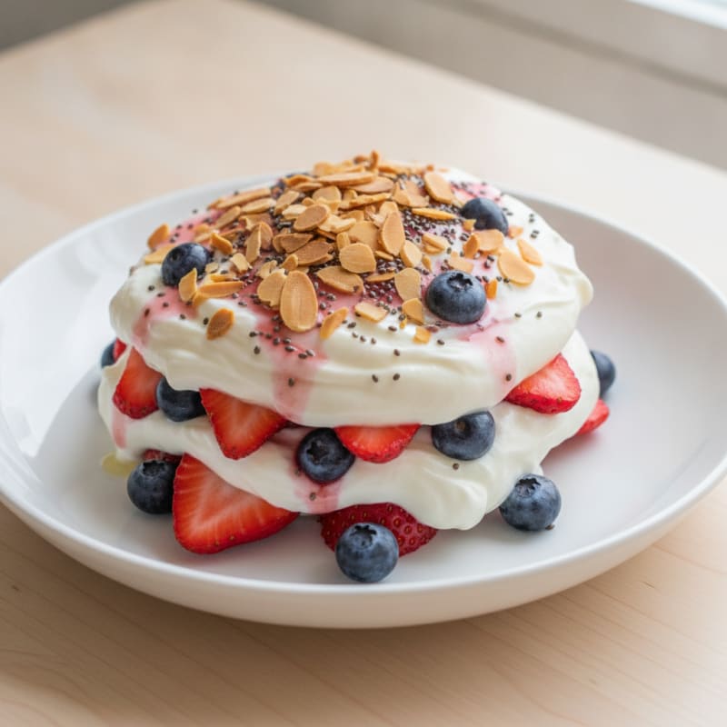 Greek Yogurt Protein Parfait with Mixed Berries
