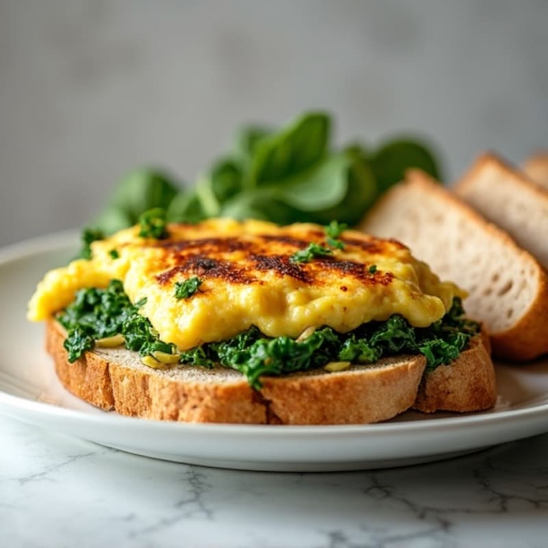 Egg White and Spinach Scramble with Grilled Turkey Breast