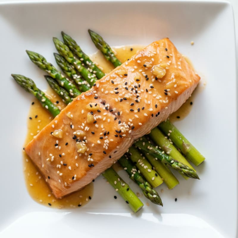 Sesame-Ginger Glazed Salmon with Asparagus