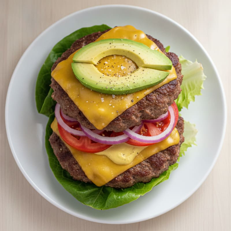 Juicy Beef Burger with Loaded Toppings