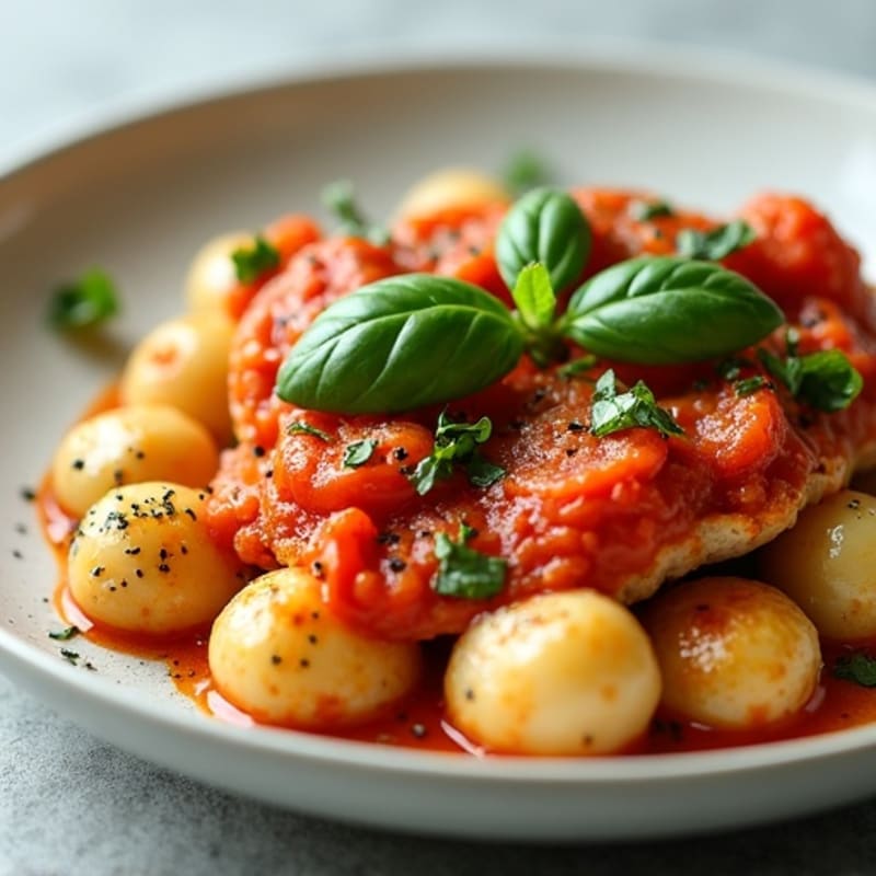 Spinach Ricotta Gnocchi with Fresh Tomato Basil Sauce