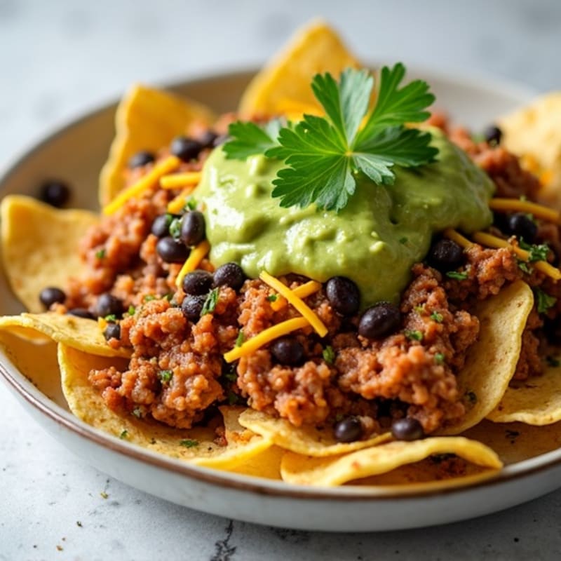Slow Cooker Pulled Pork Sheet Pan Nachos with Fresh Avocado Crema