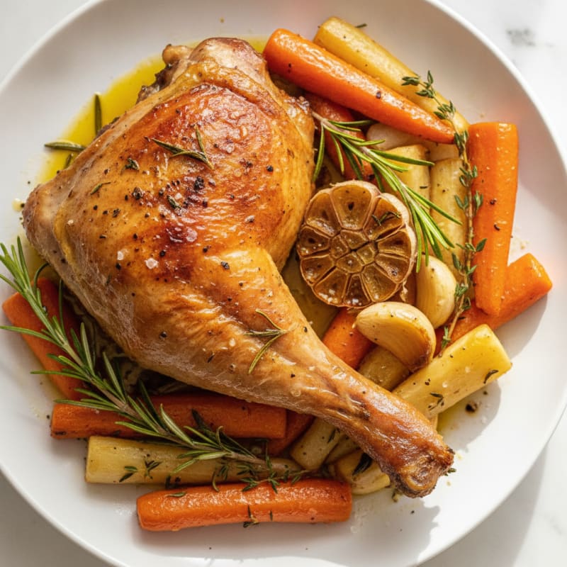 Herb-Roasted Turkey Leg with Root Vegetables