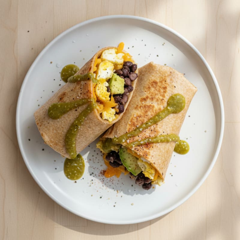 Southwest Egg and Black Bean Burrito