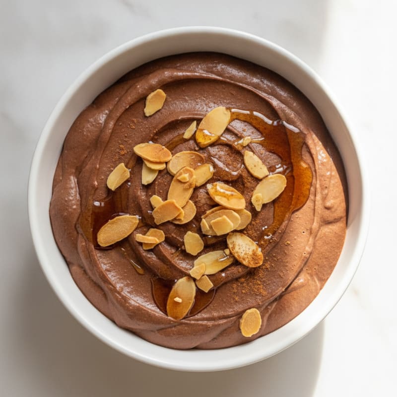 Silky Chocolate Protein Pudding with Toasted Almonds