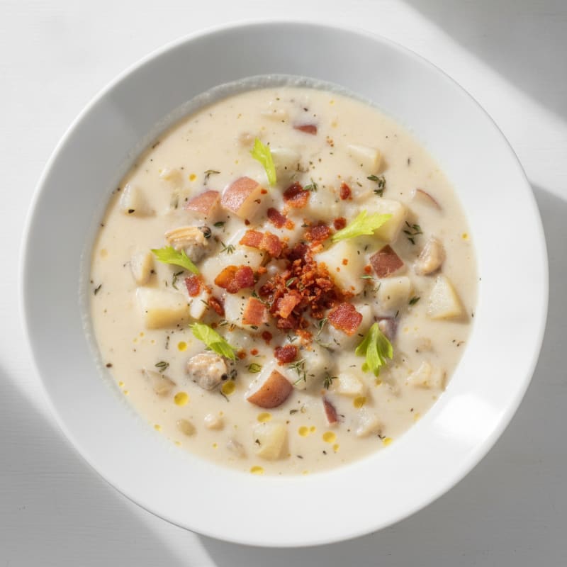 New England Clam Chowder with Bacon