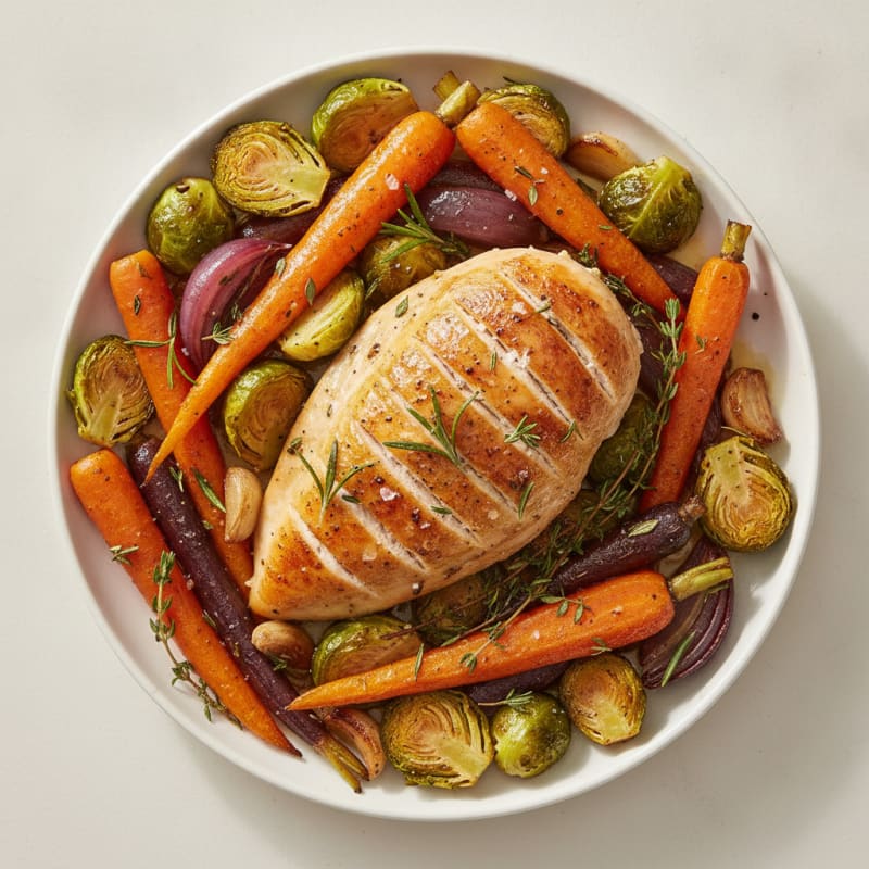 Herb-Roasted Chicken with Roasted Vegetables