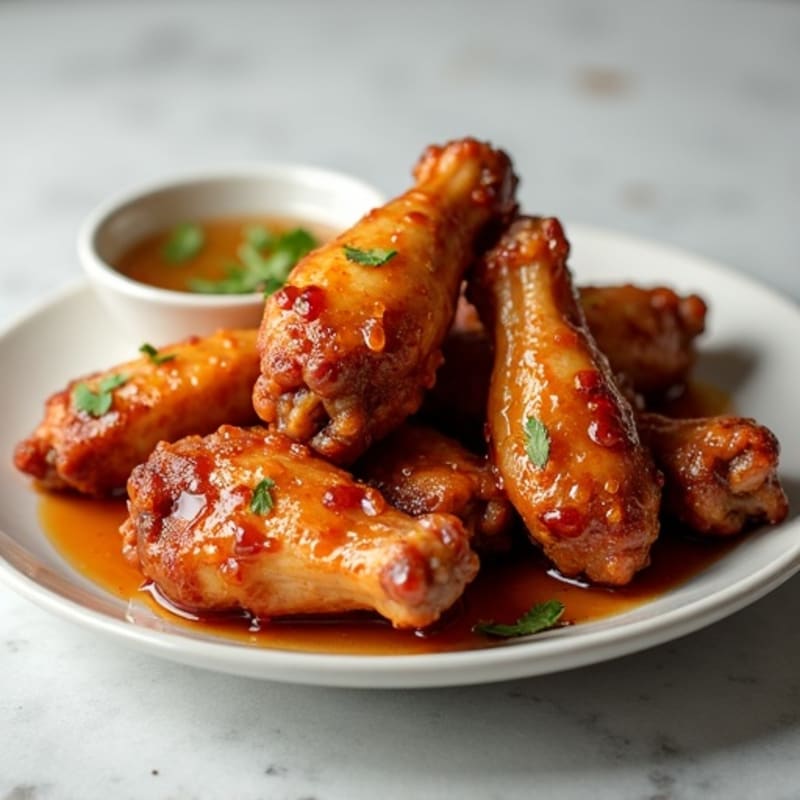 Crispy Baked Chicken Wings with Sticky Honey-Garlic Glaze