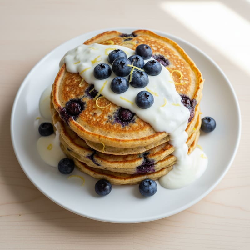 Blueberry Ricotta Pancakes with Lemon Zest