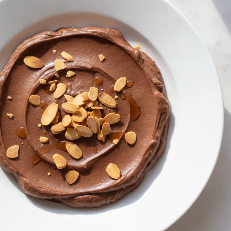 Creamy Chocolate Protein Pudding with Almonds