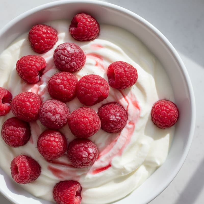 Silky Greek Yogurt with Protein Powder and Fresh Berries