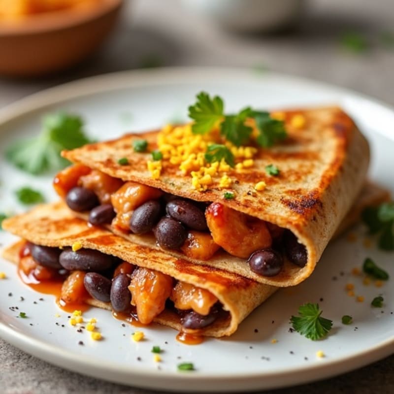 Smoky BBQ Chicken and Black Bean Quesadilla