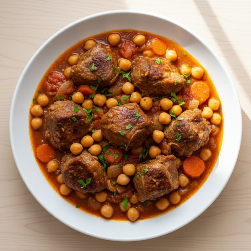 Moroccan Lamb Tagine with Chickpeas