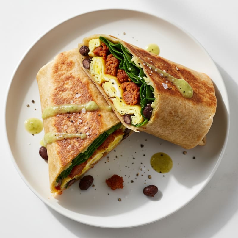 Crispy Chorizo and Egg Breakfast Burrito