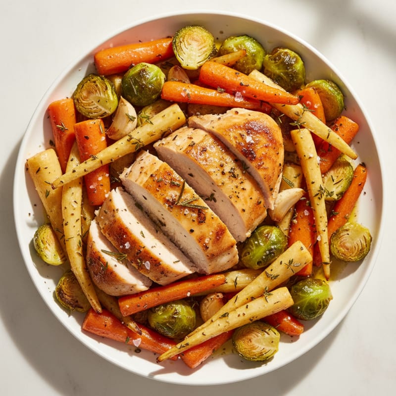 Garlic Herb Roasted Chicken with Root Vegetables