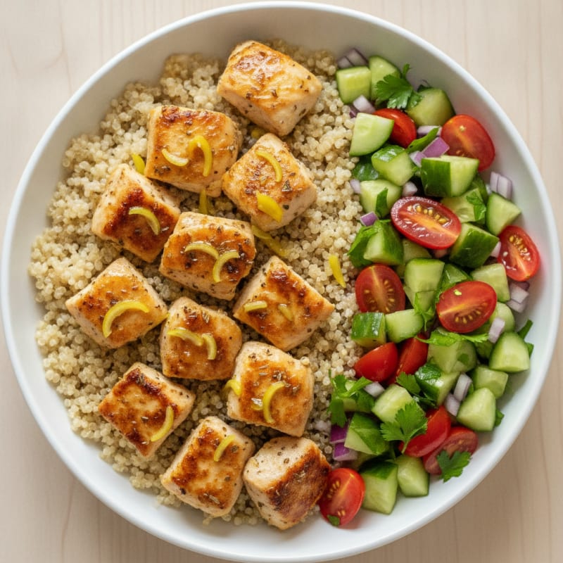 Lemon Herb Chicken and Quinoa Bowl