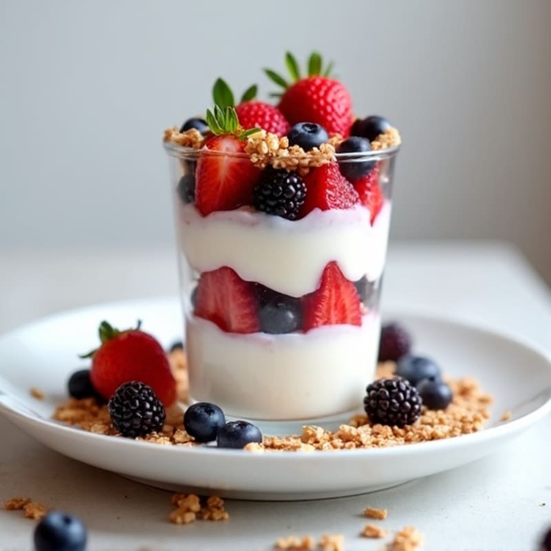 Greek Yogurt Protein Parfait with Mixed Berries