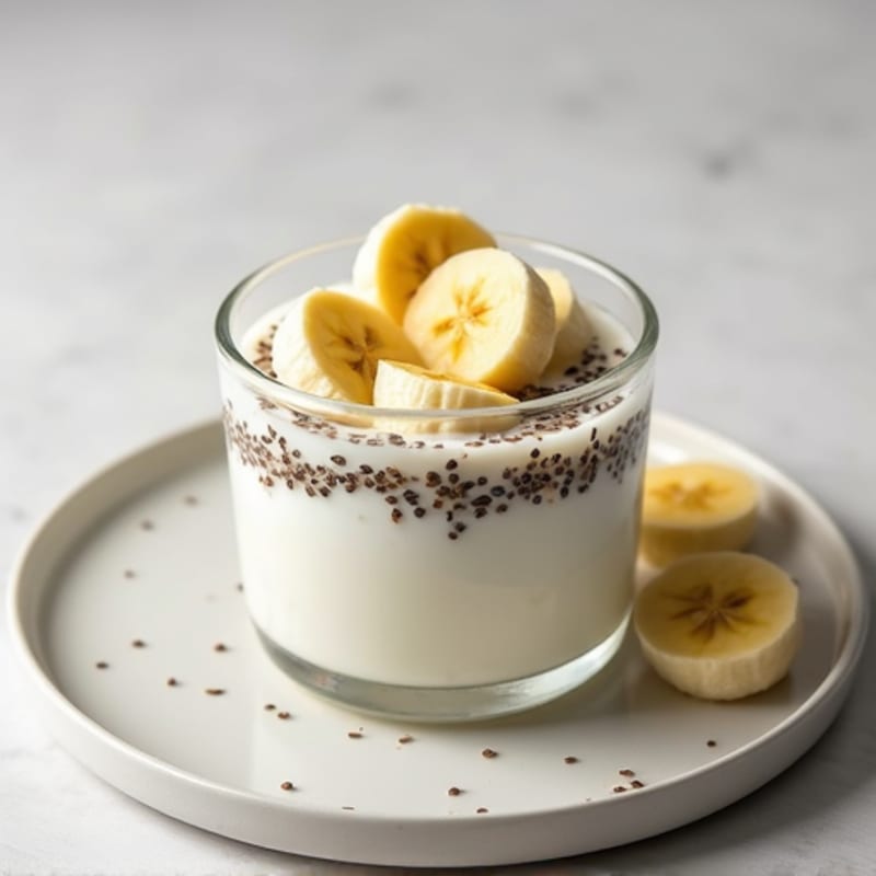 Greek Yogurt with Chia Seeds and Sliced Banana