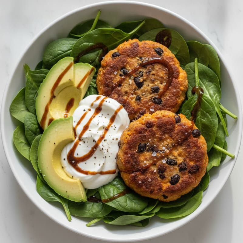 Sweet Potato & Black Bean Burger Bowl