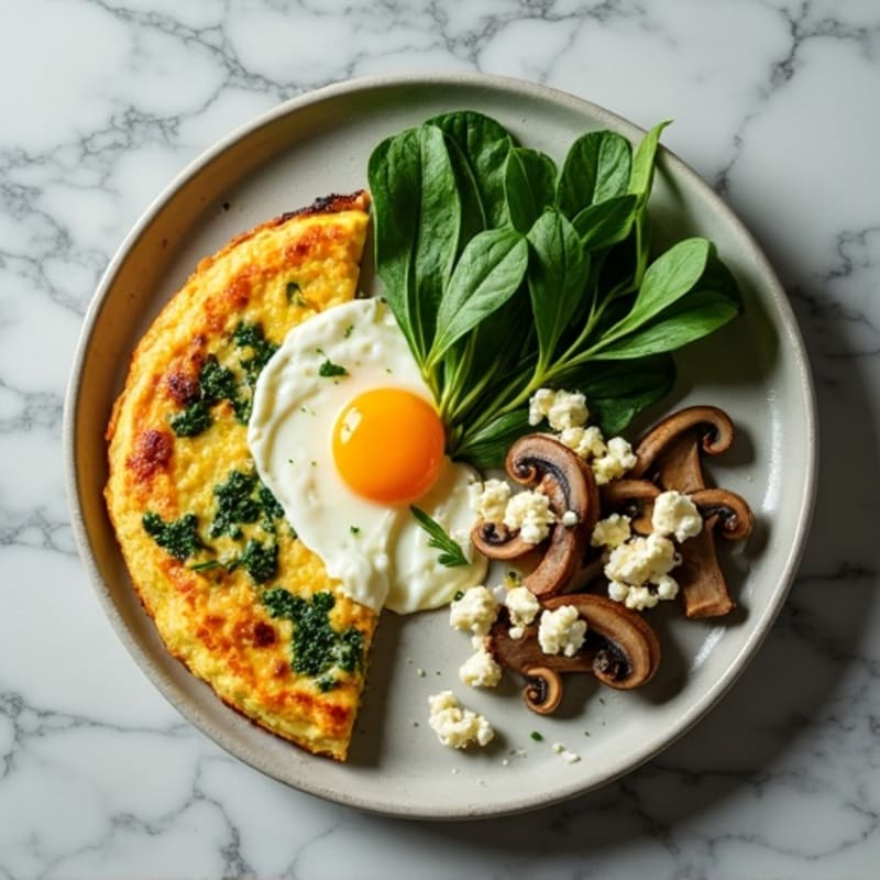 Protein-Packed Spinach and Mushroom Egg White Frittata
