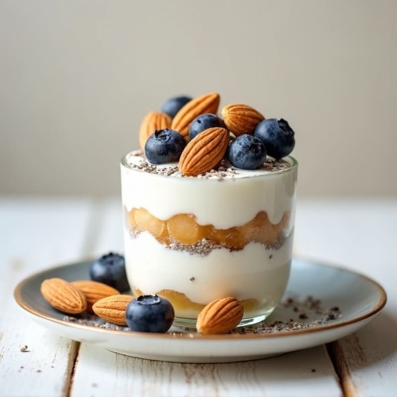 Vanilla Greek Yogurt Protein Parfait with Almonds
