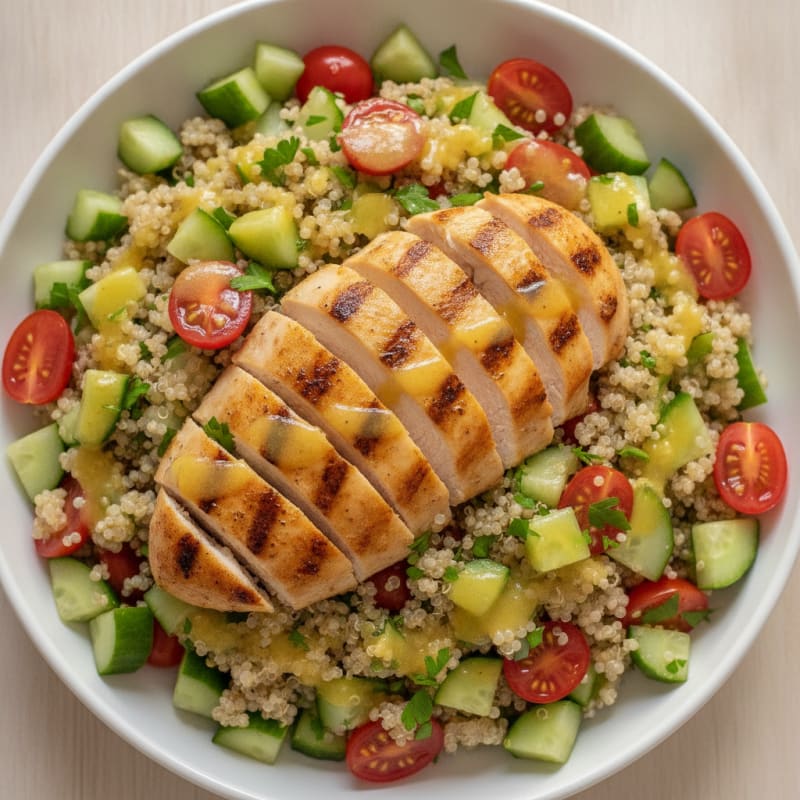 Grilled Chicken and Quinoa Salad with Lemon Vinaigrette