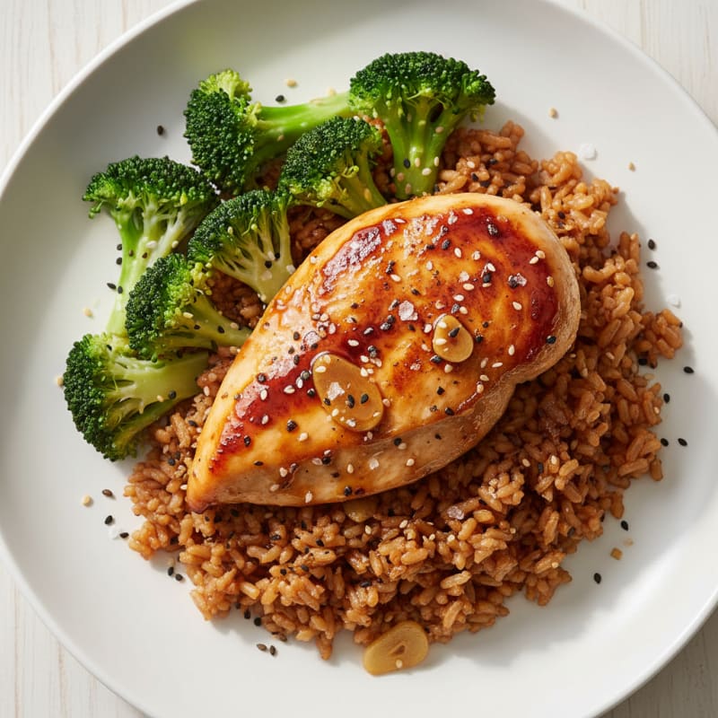 Teriyaki Glazed Chicken with Sesame Rice