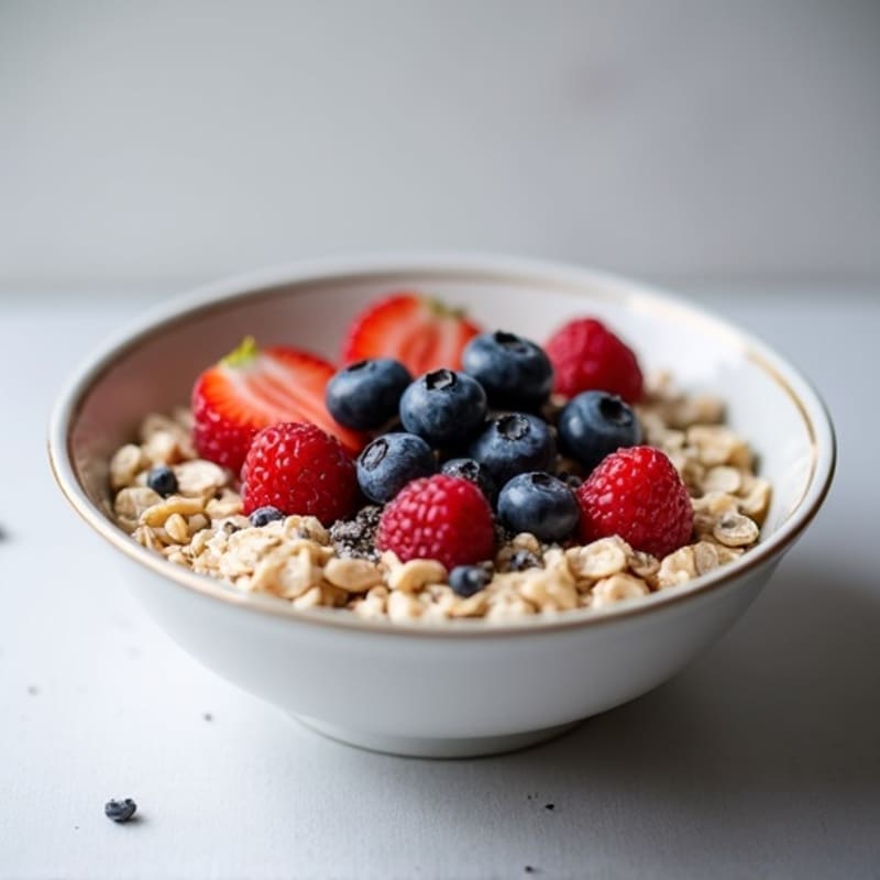 Creamy Protein Oatmeal with Berries and Chia