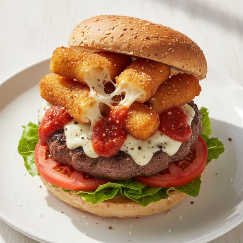 Mozzarella Stick Beef Burger