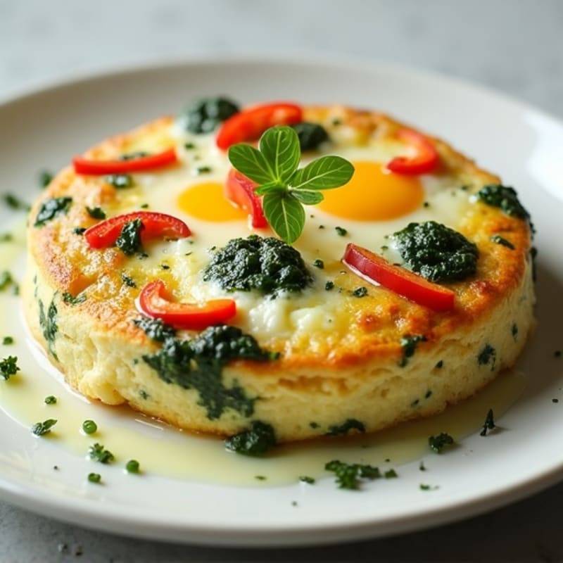 Fluffy Herb-Spinach Egg White Frittata