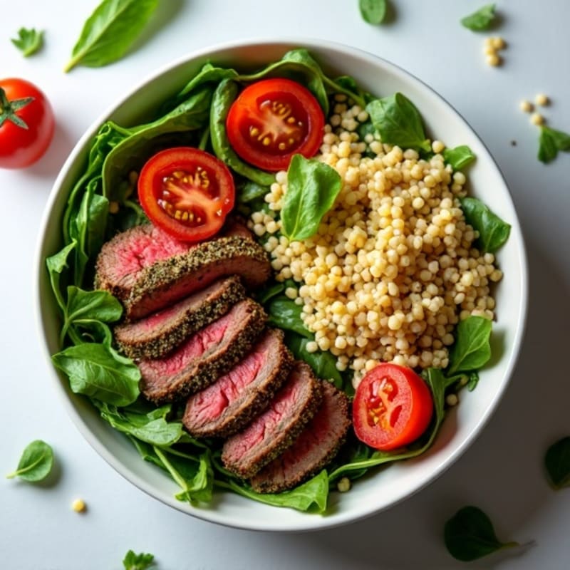 Herb-Crusted Steak and Arugula Power Bowl