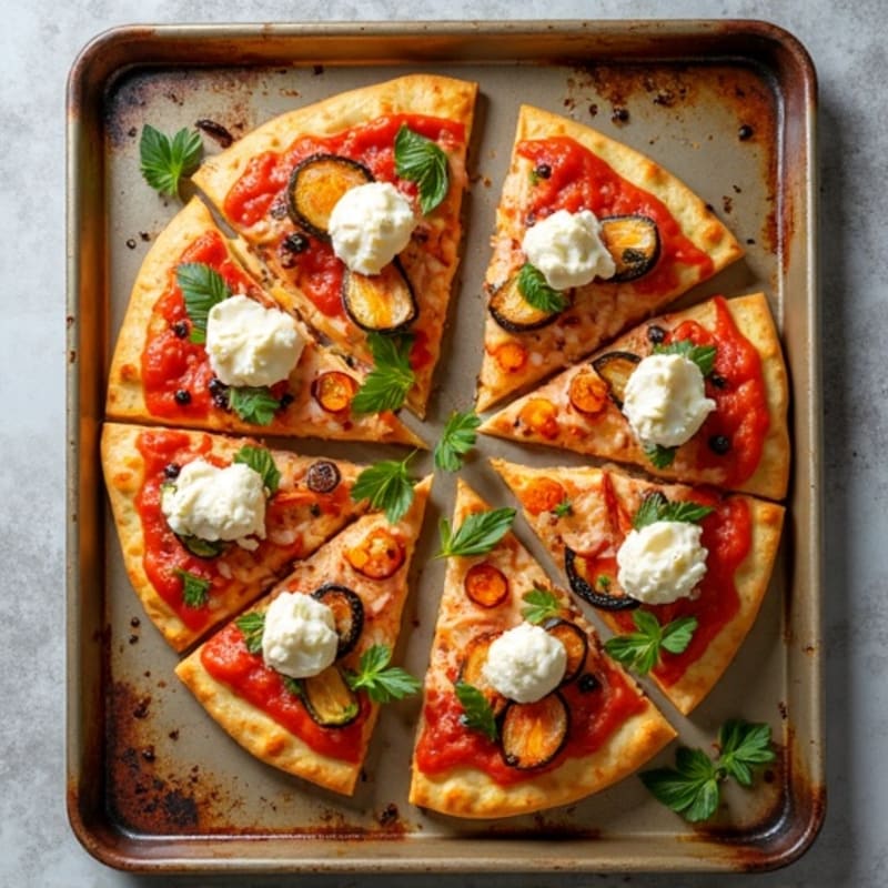 Sheet Pan Chicken Pizza with Roasted Vegetables