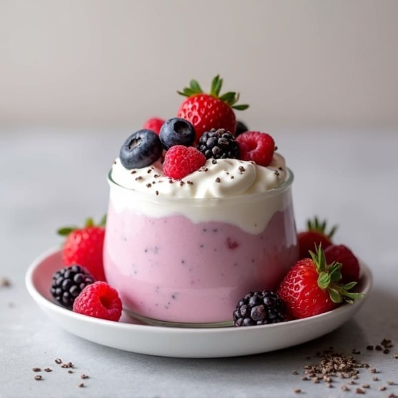 Silky Greek Yogurt Protein Mousse with Berries