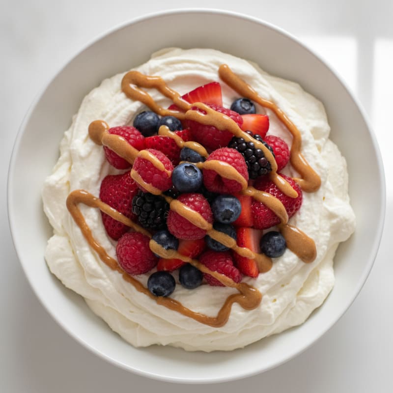 Creamy Greek Yogurt Protein Mousse with Mixed Berries