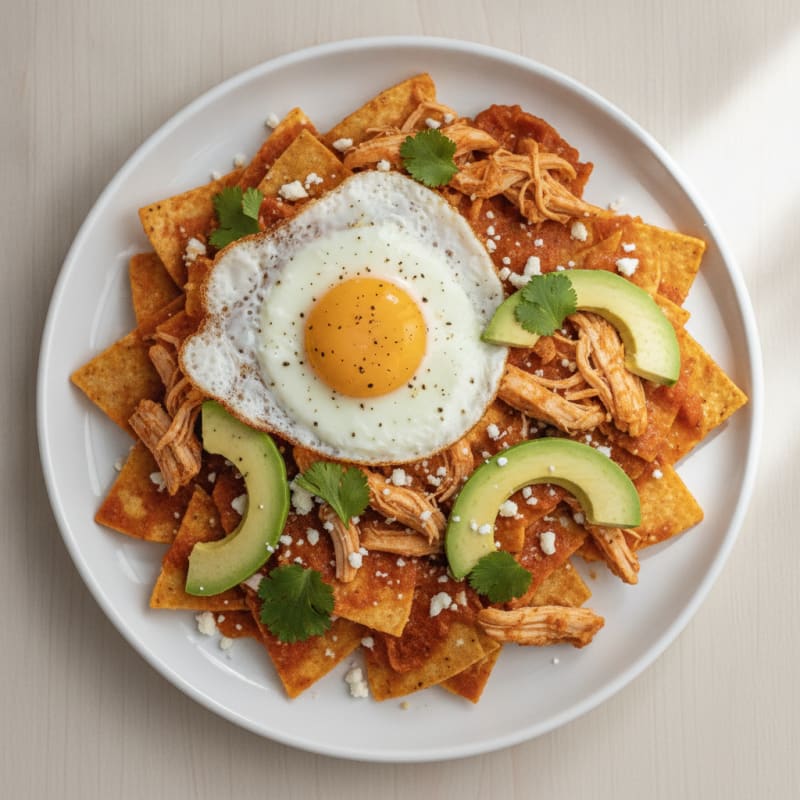 Classic Chicken Chilaquiles Rojas