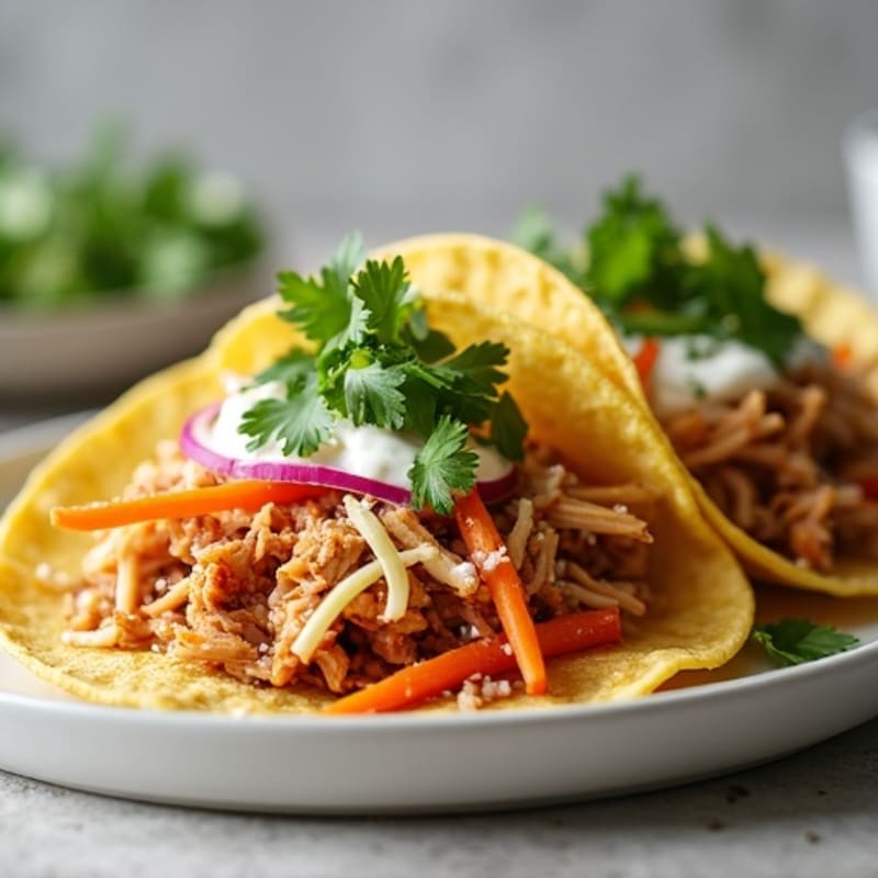 Smoky Shredded Chicken Thigh Tacos with Chili-Lime Slaw