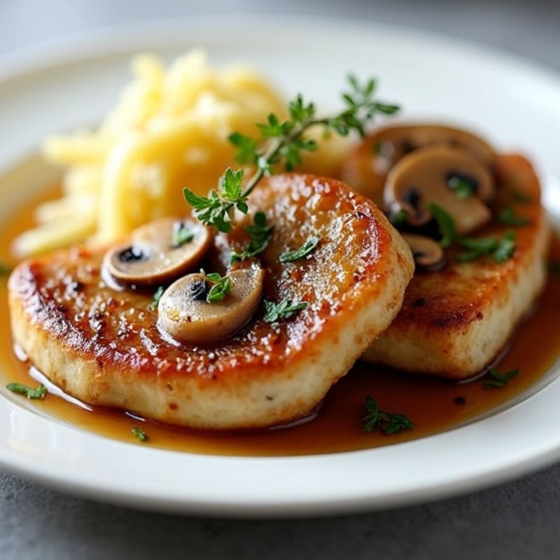 Pan-Seared Veal Cutlets with Mushroom Marsala Sauce