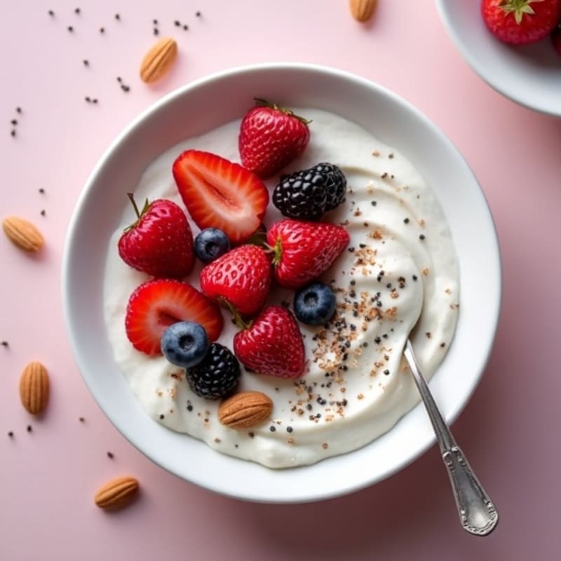 Silky Greek Yogurt Protein Pudding with Mixed Berries